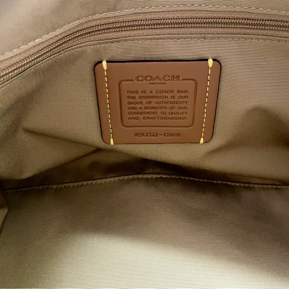 NWT Coach Rowan Satchel Bag In Rainbow Signature Canvas CDA90 Sand Multi - Picture 8 of 11